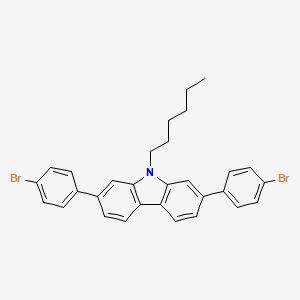 molecular formula C30H27Br2N B2505373 2,7-Bis(4-bromophenyl)-9-hexyl-9H-carbazole CAS No. 1884420-79-4