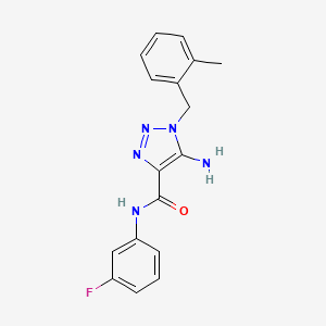 molecular formula C17H16FN5O B2505419 5-amino-N-(3-fluorophenyl)-1-(2-methylbenzyl)-1H-1,2,3-triazole-4-carboxamide CAS No. 899981-92-1