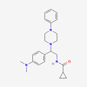 N-(2-(4-(dimethylamino)phenyl)-2-(4-phenylpiperazin-1-yl)ethyl)cyclopropanecarboxamide