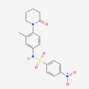 molecular formula C18H19N3O5S B2505432 N-(3-methyl-4-(2-oxopiperidin-1-yl)phenyl)-4-nitrobenzenesulfonamide CAS No. 941980-24-1