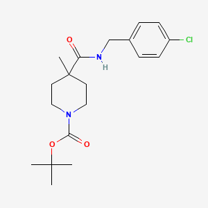 molecular formula C19H27ClN2O3 B2505444 tert-Butyl 4-((4-chlorobenzyl)carbamoyl)-4-methylpiperidine-1-carboxylate CAS No. 1439905-23-3