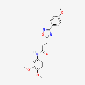 molecular formula C20H21N3O5 B2505454 N-(3,4-dimethoxyphenyl)-3-[3-(4-methoxyphenyl)-1,2,4-oxadiazol-5-yl]propanamide CAS No. 901267-20-7