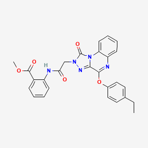 molecular formula C27H23N5O5 B2505457 methyl 2-{2-[4-(4-ethylphenoxy)-1-oxo-1H,2H-[1,2,4]triazolo[4,3-a]quinoxalin-2-yl]acetamido}benzoate CAS No. 1189900-39-7