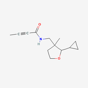 molecular formula C13H19NO2 B2505481 N-[(2-Cyclopropyl-3-methyloxolan-3-yl)methyl]but-2-ynamide CAS No. 2411314-69-5