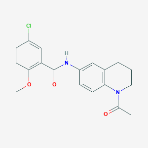 molecular formula C19H19ClN2O3 B2505524 N-(1-acetyl-1,2,3,4-tetrahydroquinolin-6-yl)-5-chloro-2-methoxybenzamide CAS No. 941996-73-2