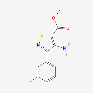 molecular formula C12H12N2O2S B2505541 Methyl 4-amino-3-(3-methylphenyl)-1,2-thiazole-5-carboxylate CAS No. 82424-67-7