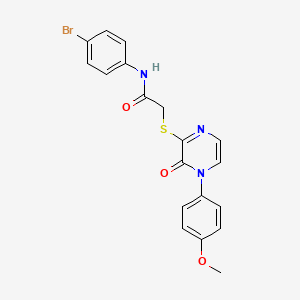 molecular formula C19H16BrN3O3S B2505546 N-(4-bromophenyl)-2-{[4-(4-methoxyphenyl)-3-oxo-3,4-dihydropyrazin-2-yl]sulfanyl}acetamide CAS No. 895112-59-1