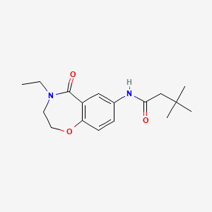 molecular formula C17H24N2O3 B2505595 N-(4-ethyl-5-oxo-2,3,4,5-tetrahydro-1,4-benzoxazepin-7-yl)-3,3-dimethylbutanamide CAS No. 922001-63-6