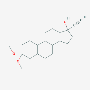 molecular formula C22H32O3 B025056 3,3-Dimethoxy-19-nor-17-alpha-pregn-5(10)-en-20-yn-17-beta-ol CAS No. 19669-65-9