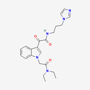 molecular formula C22H27N5O3 B2505615 N,N-diethyl-2-[3-({[3-(1H-imidazol-1-yl)propyl]carbamoyl}carbonyl)-1H-indol-1-yl]acetamide CAS No. 872848-69-6