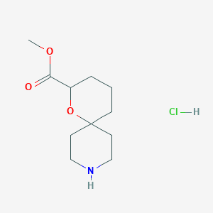 molecular formula C11H20ClNO3 B2505665 methyl 1-oxa-9-azaspiro[5.5]undecane-2-carboxylate hydrochloride CAS No. 2470439-09-7