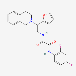molecular formula C23H21F2N3O3 B2505683 N'-(2,4-difluorophenyl)-N-[2-(furan-2-yl)-2-(1,2,3,4-tetrahydroisoquinolin-2-yl)ethyl]ethanediamide CAS No. 898433-28-8