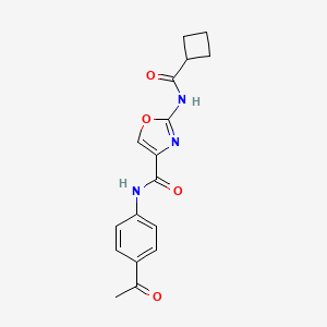 molecular formula C17H17N3O4 B2505694 N-(4-acetylphenyl)-2-cyclobutaneamido-1,3-oxazole-4-carboxamide CAS No. 1396625-40-3