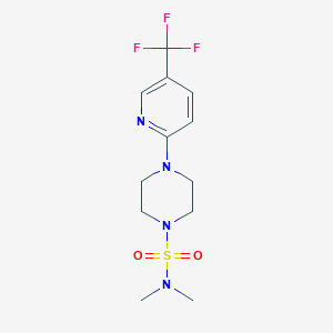 molecular formula C12H17F3N4O2S B2505699 N,N-dimethyl-4-[5-(trifluoromethyl)pyridin-2-yl]piperazine-1-sulfonamide CAS No. 478077-48-4
