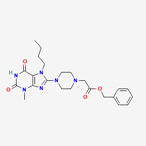 molecular formula C23H30N6O4 B2505714 benzyl 2-[4-(7-butyl-3-methyl-2,6-dioxo-2,3,6,7-tetrahydro-1H-purin-8-yl)piperazin-1-yl]acetate CAS No. 898408-46-3