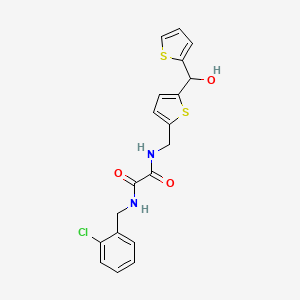 molecular formula C19H17ClN2O3S2 B2505717 N1-(2-chlorobenzyl)-N2-((5-(hydroxy(thiophen-2-yl)methyl)thiophen-2-yl)methyl)oxalamide CAS No. 1421508-00-0