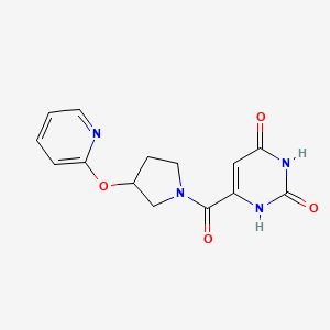 6-(3-(pyridin-2-yloxy)pyrrolidine-1-carbonyl)pyrimidine-2,4(1H,3H)-dione