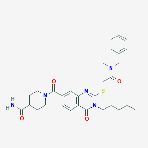 1-[2-[2-[Benzyl(methyl)amino]-2-oxoethyl]sulfanyl-4-oxo-3-pentylquinazoline-7-carbonyl]piperidine-4-carboxamide