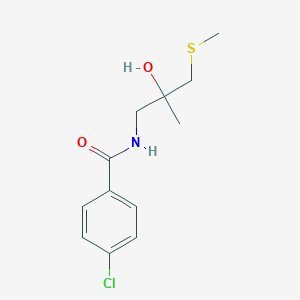 4-chloro-N-(2-hydroxy-2-methyl-3-(methylthio)propyl)benzamide