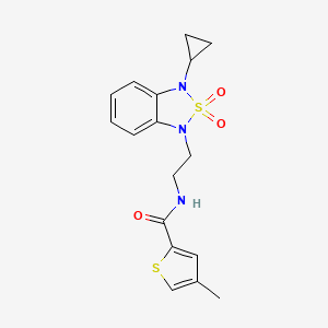 N-[2-(3-cyclopropyl-2,2-dioxo-1,3-dihydro-2lambda6,1,3-benzothiadiazol-1-yl)ethyl]-4-methylthiophene-2-carboxamide