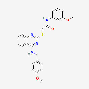 2-((4-((4-methoxybenzyl)amino)quinazolin-2-yl)thio)-N-(3-methoxyphenyl)acetamide