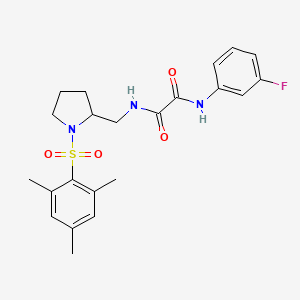 N1-(3-fluorophenyl)-N2-((1-(mesitylsulfonyl)pyrrolidin-2-yl)methyl)oxalamide