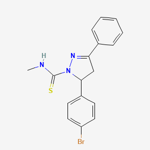 B2505786 5-(4-bromophenyl)-N-methyl-3-phenyl-4,5-dihydro-1H-pyrazole-1-carbothioamide CAS No. 369394-69-4