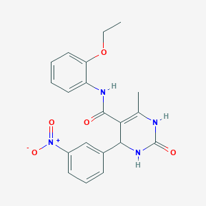 molecular formula C20H20N4O5 B2505803 N-(2-ethoxyphenyl)-6-methyl-4-(3-nitrophenyl)-2-oxo-1,2,3,4-tetrahydropyrimidine-5-carboxamide CAS No. 361182-39-0