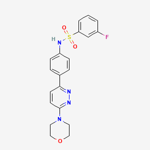 3-fluoro-N-[4-(6-morpholin-4-ylpyridazin-3-yl)phenyl]benzenesulfonamide