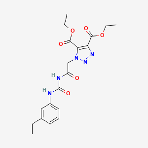 molecular formula C19H23N5O6 B2505845 diethyl 1-[2-({[(3-ethylphenyl)amino]carbonyl}amino)-2-oxoethyl]-1H-1,2,3-triazole-4,5-dicarboxylate CAS No. 892278-57-8