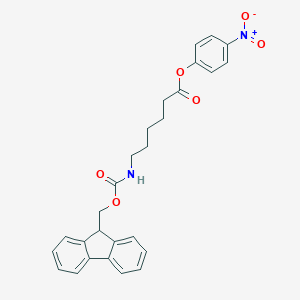 molecular formula C27H26N2O6 B250585 4-nitrophenyl 6-{[(9H-fluoren-9-ylmethoxy)carbonyl]amino}hexanoate 