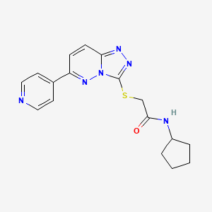 molecular formula C17H18N6OS B2505872 N-cyclopentyl-2-{[6-(pyridin-4-yl)-[1,2,4]triazolo[4,3-b]pyridazin-3-yl]sulfanyl}acetamide CAS No. 894059-75-7
