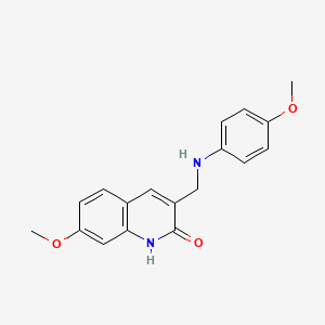 molecular formula C18H18N2O3 B2505878 7-methoxy-3-{[(4-methoxyphenyl)amino]methyl}quinolin-2(1H)-one CAS No. 335222-91-8