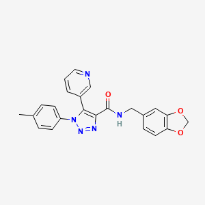 molecular formula C23H19N5O3 B2505896 N-[(2H-1,3-benzodioxol-5-yl)methyl]-1-(4-methylphenyl)-5-(pyridin-3-yl)-1H-1,2,3-triazole-4-carboxamide CAS No. 1207014-36-5