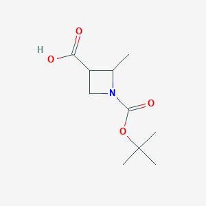 molecular formula C10H16NO4 B2505902 1-[(Tert-butoxy)carbonyl]-2-methylazetidine-3-carboxylic acid CAS No. 1638760-82-3