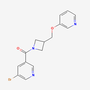 B2505923 (5-Bromopyridin-3-yl)-[3-(pyridin-3-yloxymethyl)azetidin-1-yl]methanone CAS No. 2379985-82-5