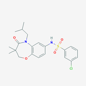 3-chloro-N-(5-isobutyl-3,3-dimethyl-4-oxo-2,3,4,5-tetrahydrobenzo[b][1,4]oxazepin-7-yl)benzenesulfonamide