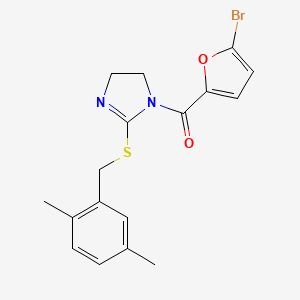 (5-Bromofuran-2-yl)-[2-[(2,5-dimethylphenyl)methylsulfanyl]-4,5-dihydroimidazol-1-yl]methanone