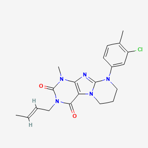3-[(2E)-but-2-en-1-yl]-9-(3-chloro-4-methylphenyl)-1-methyl-6,7,8,9-tetrahydropyrimido[2,1-f]purine-2,4(1H,3H)-dione