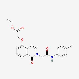 molecular formula C22H22N2O5 B2505953 ethyl 2-[(2-{[(4-methylphenyl)carbamoyl]methyl}-1-oxo-1,2-dihydroisoquinolin-5-yl)oxy]acetate CAS No. 868223-85-2