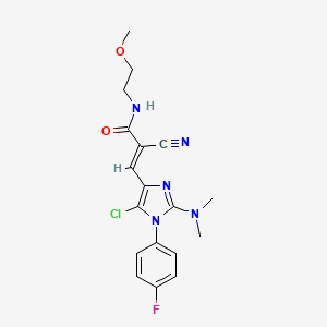 (E)-3-[5-chloro-2-(dimethylamino)-1-(4-fluorophenyl)imidazol-4-yl]-2-cyano-N-(2-methoxyethyl)prop-2-enamide