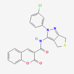 N-[2-(3-chlorophenyl)-4,6-dihydrothieno[3,4-c]pyrazol-3-yl]-2-oxochromene-3-carboxamide