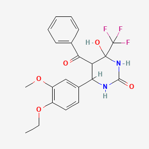 5-benzoyl-6-(4-ethoxy-3-methoxyphenyl)-4-hydroxy-4-(trifluoromethyl)tetrahydropyrimidin-2(1H)-one