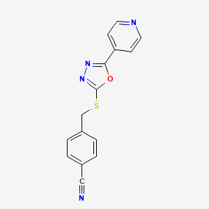 4-[(5-Pyridin-4-yl-1,3,4-oxadiazol-2-yl)sulfanylmethyl]benzonitrile
