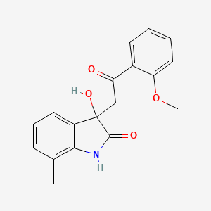 molecular formula C18H17NO4 B2505977 3-Hydroxy-3-(2-(2-methoxyphenyl)-2-oxoethyl)-7-methylindolin-2-one CAS No. 1355869-18-9