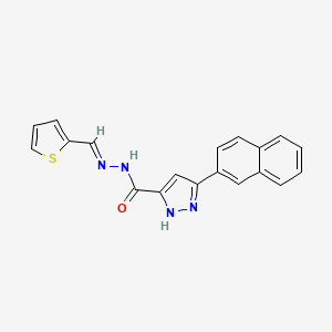 3-(2-naphthyl)-N'-(2-thienylmethylene)-1H-pyrazole-5-carbohydrazide