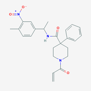 N-[1-(4-Methyl-3-nitrophenyl)ethyl]-4-phenyl-1-prop-2-enoylpiperidine-4-carboxamide