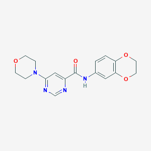molecular formula C17H18N4O4 B2506006 N-(2,3-dihydro-1,4-benzodioxin-6-yl)-6-(morpholin-4-yl)pyrimidine-4-carboxamide CAS No. 1909677-15-1
