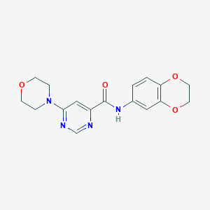 molecular formula C17H18N4O4 B2506006 N-(2,3-二氢苯并[b][1,4]二噁英-6-基)-6-吗啉代嘧啶-4-甲酰胺 CAS No. 1909677-15-1