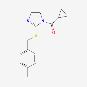 cyclopropyl(2-((4-methylbenzyl)thio)-4,5-dihydro-1H-imidazol-1-yl)methanone